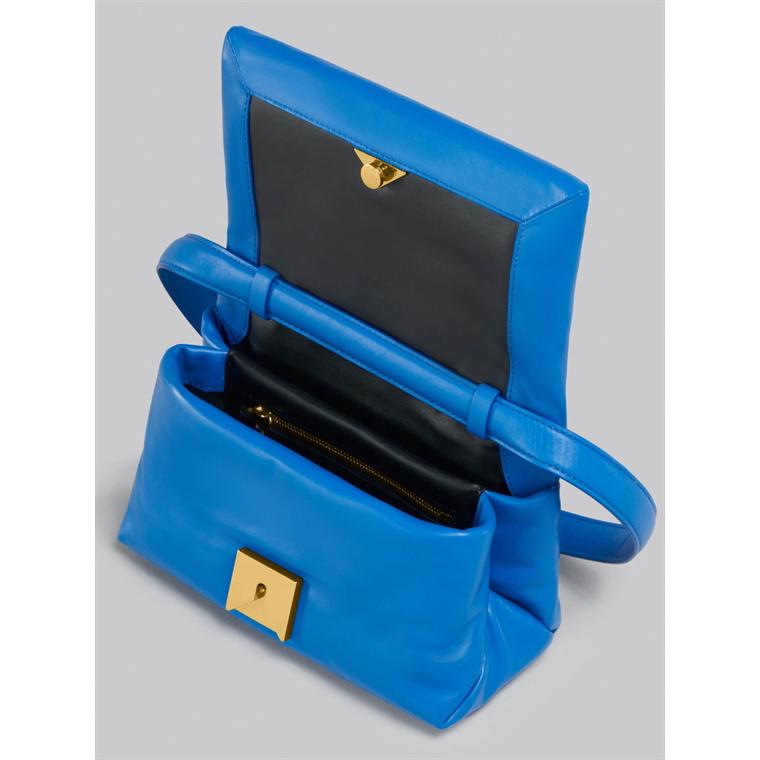 MARNI Small Prisma Bag, Blue Calfskin